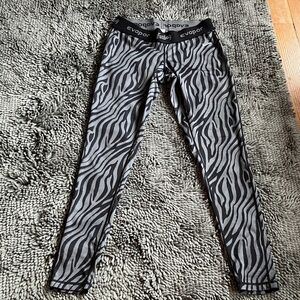 Evapor Women's Zebra Print Leggings - Black and Gray